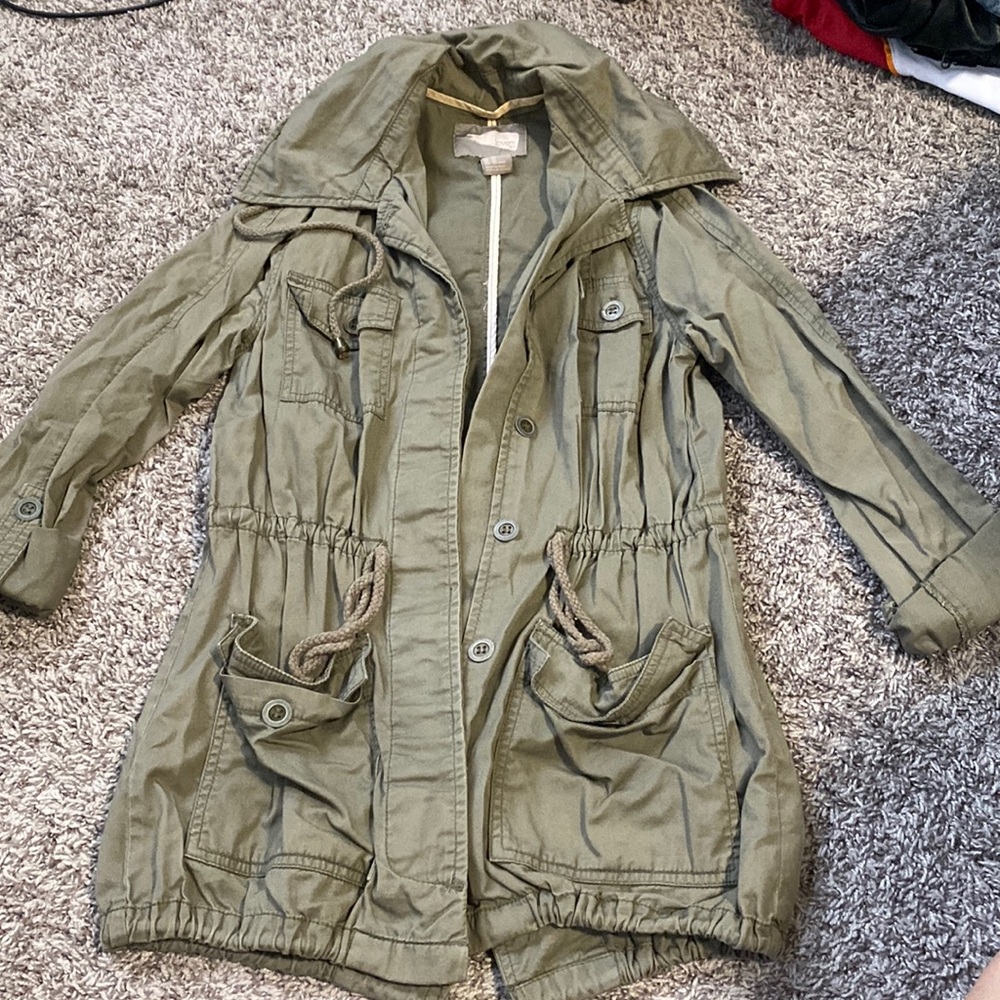 Olive trench coat